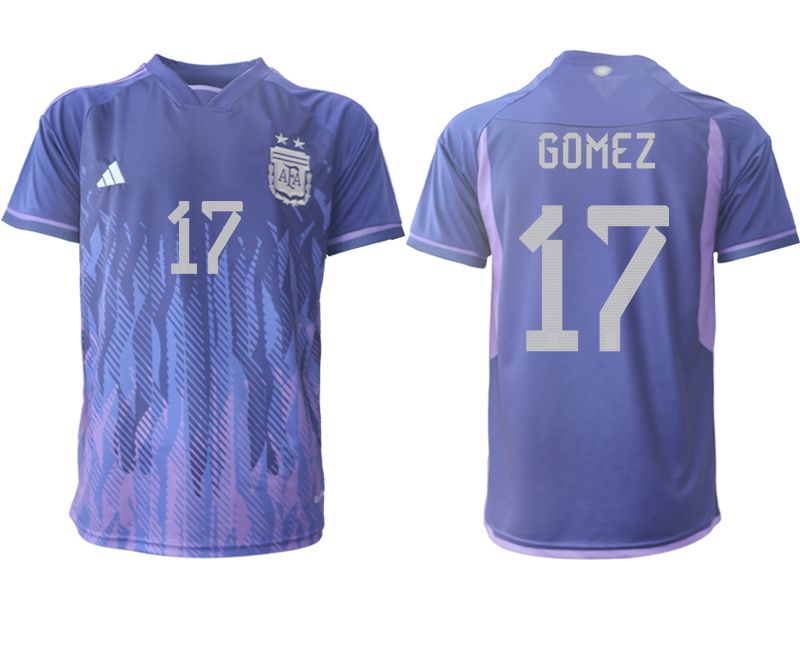 Men 2022 World Cup National Team Argentina away aaa version purple #17 Soccer Jersey->argentina jersey->Soccer Country Jersey